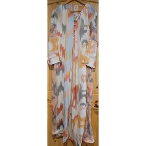 Kaftan Loungewear House Dress Colorful Maxi Aztec Grandma core MuMu Twilight Vtg